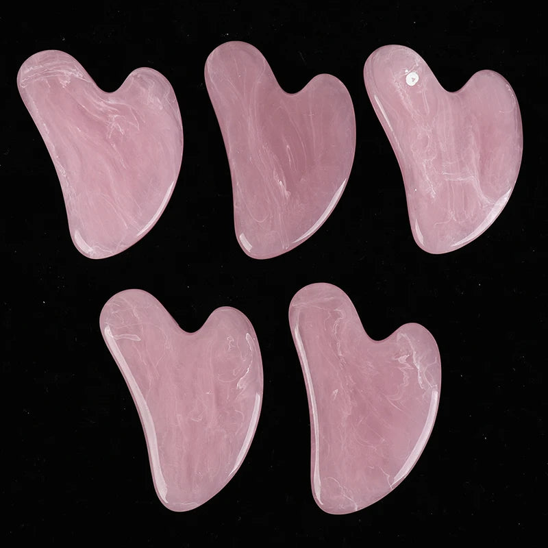 1pc Guasha Scraping Massage Scraper Face Massager Acupuncture Gua Sha Board Resin 7.8x5.4cm.