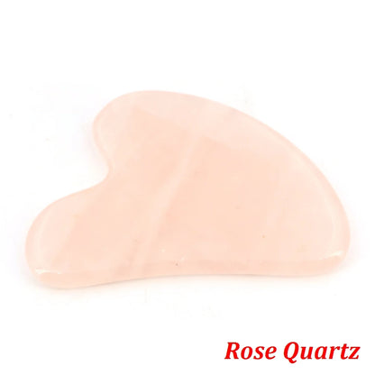 Natural Stone Gua Sha Facial Massage Tool (Rose Quartz / Jade / Obsidian)