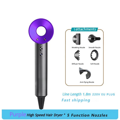 Household 220V Leafless Hair Dryer High-speed Negative Ion Hair Care High Power 110,000RPM Quick-drying Electric Hair Dryer
