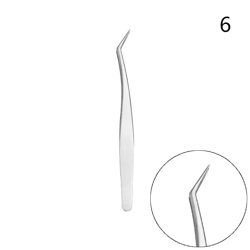 Lash Extension Tweezers — Stainless Steel Curved & Straight