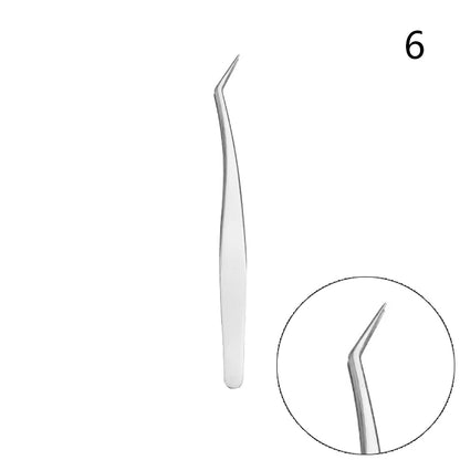 Lash Extension Tweezers — Stainless Steel Curved & Straight