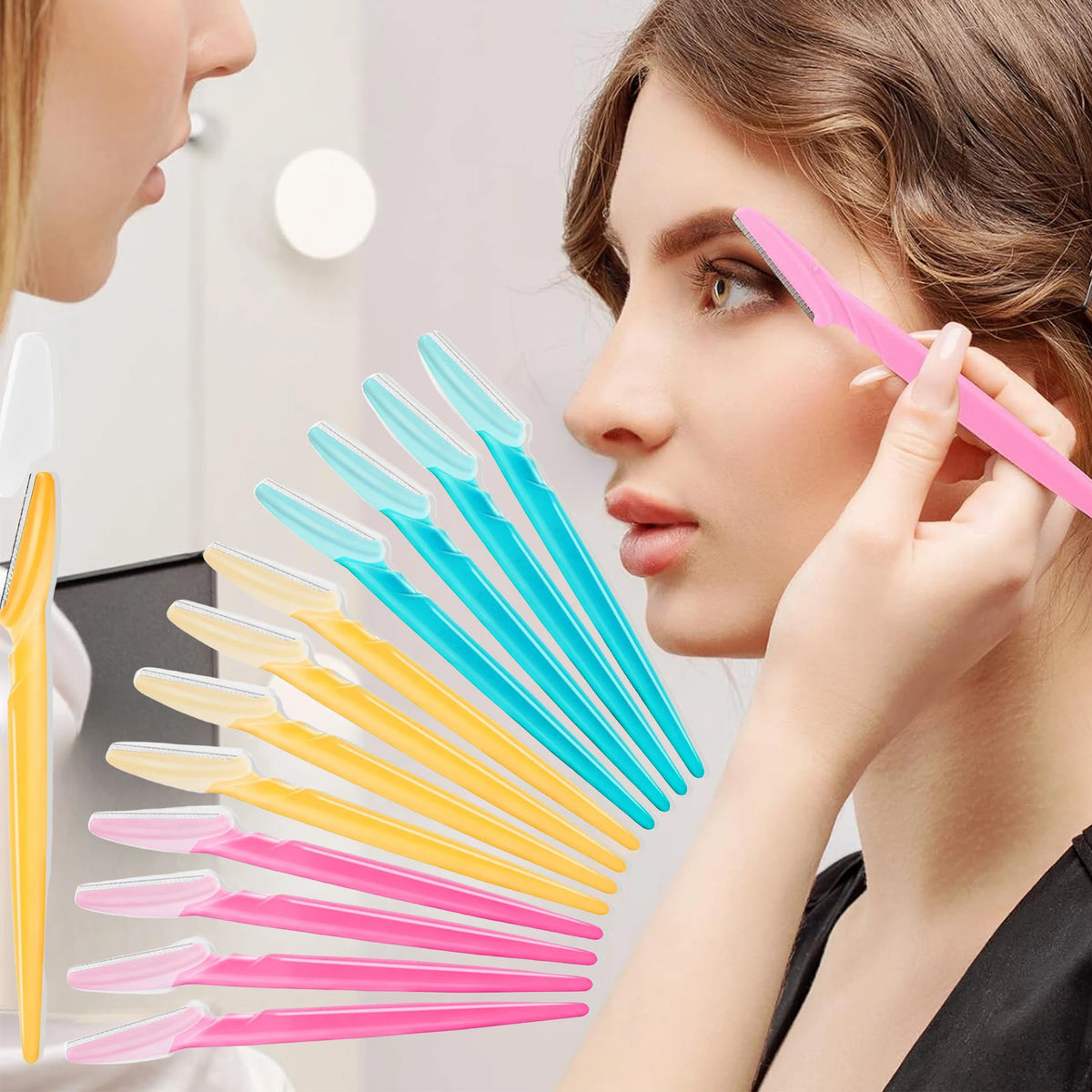 5/10/30/40pcs Brow Razor and Face Razor for Women and Men, Eyebrow Hair Trimmer and Shaver with Protective Cover,Safe.