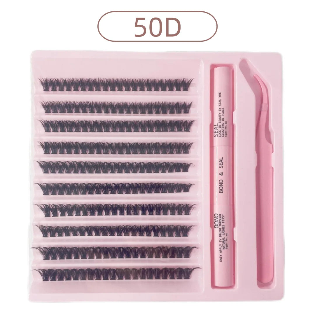 Cluster Lashes 200pcs 30D-100D 9-16mm Mixed Lengths, Ultra-Natural Look Thin Ultra-Soft Ultra-Light, Reusable for Beginners
