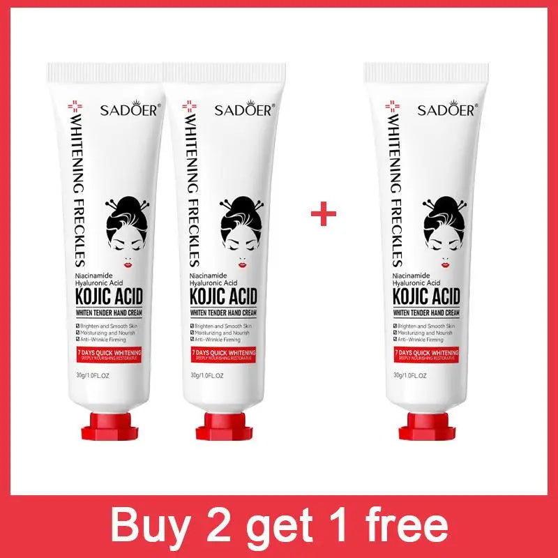 Kojic Acid Whiten Hand Cream,Moisturizing Nourishing Niacinamide Hyaluronic Acid Tender Hand Lotion,Foot Skin Care Products