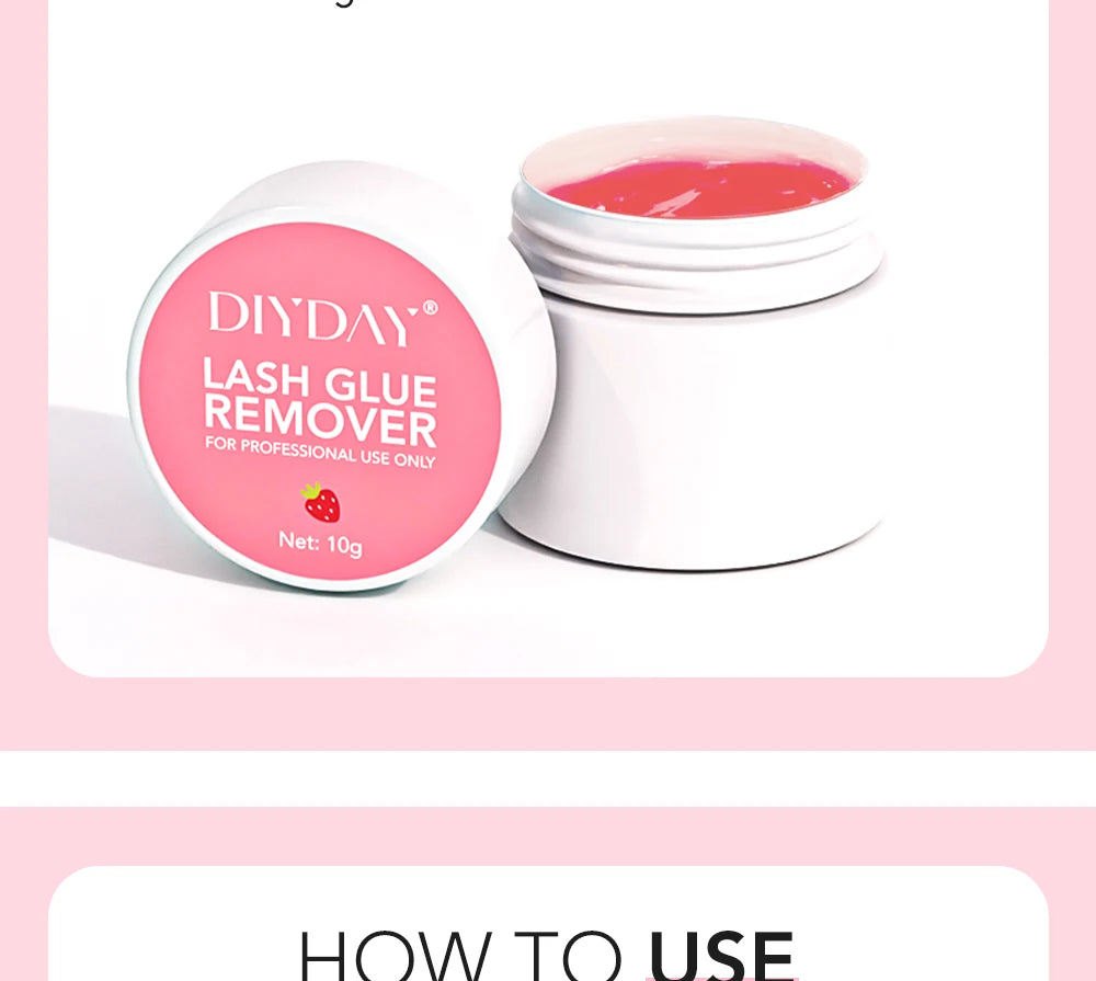 DIYDAY Eyelash Glue Remover No Irritation Ultra-Fast Cleaning Lash Cream Safe for Sensitive Eyes Easy Removal for False Lashes