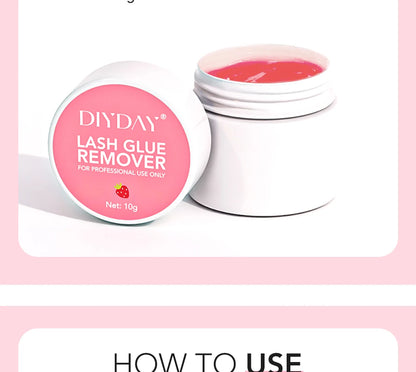 DIYDAY Eyelash Glue Remover No Irritation Ultra-Fast Cleaning Lash Cream Safe for Sensitive Eyes Easy Removal for False Lashes