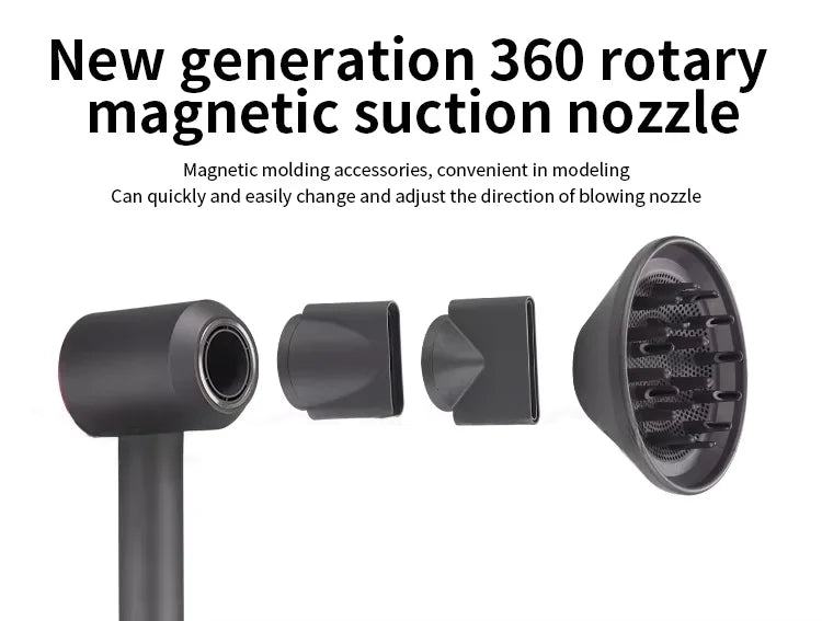 Household 220V Leafless Hair Dryer High-speed Negative Ion Hair Care High Power 110,000RPM Quick-drying Electric Hair Dryer.