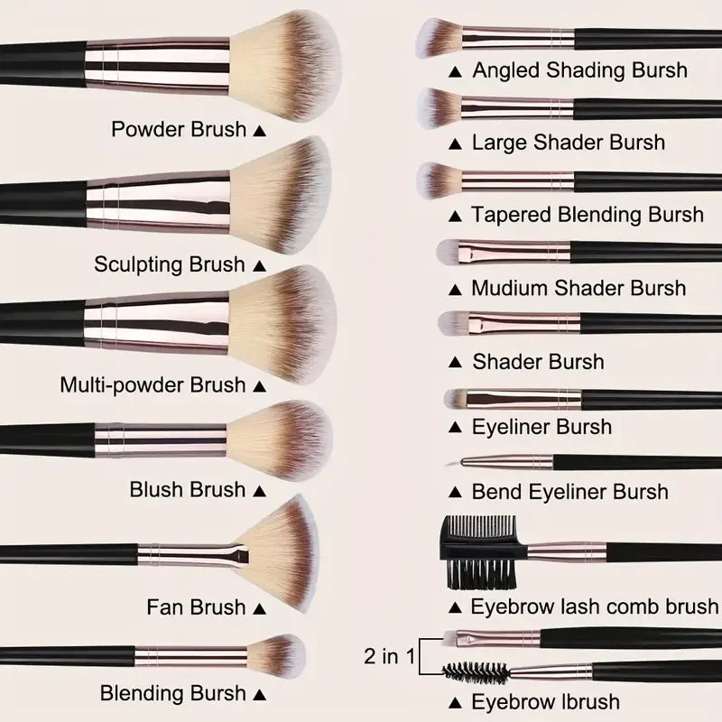 3-20PCS Makeup Brushes Set Soft Fluffy Eyeshadow Foundation Concealer Blending Blush Brush Kabuki Professional Women Beauty Tool.