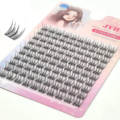 DIY Clusters Natural 10-16mm C/D Curl Individual Soft Tips Light Split Double Tips Segmented Eyelash Extension Dovetail Lashes.