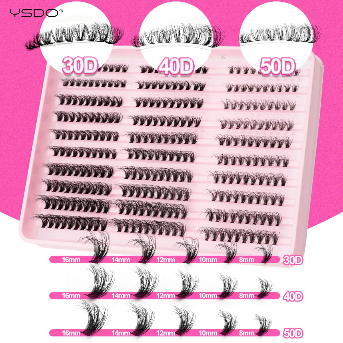 YSDO 10/14 Rows Natural Eyelash Extension Premade Volume Fans Individual Lashes Mink False Eyelashes Cluster Lashes Makeup Cilia.