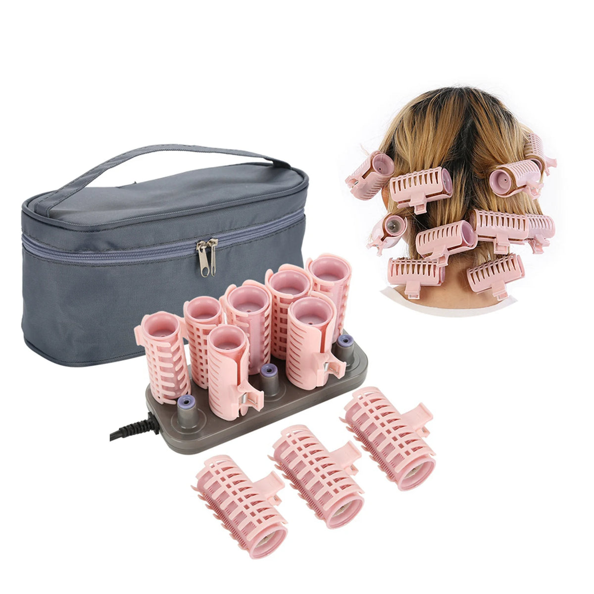 10Pcs Professional Electric Heated Roller Curling Roll Hair Tube Hair Styling Upgrade Style 110‑240V.