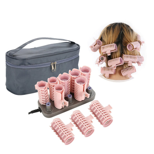 10Pcs Professional Electric Heated Roller Curling Roll Hair Tube Hair Styling Upgrade Style 110‑240V.