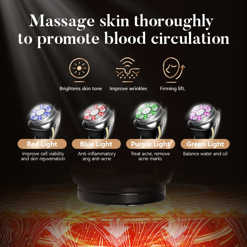 New Mini Hifu 4 In1 Ultrasonic Machine Ems Micro  Current Face Lift Rejuvenating Wrinkle Resistant Massager.