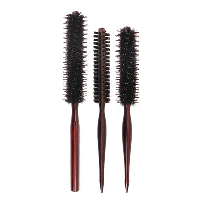 Hair Brush Hair Comb Small Roller Round Brush Wooden Handle Rolling Brush for Hairdressing Volumizing Detangling Men Women Hotel.