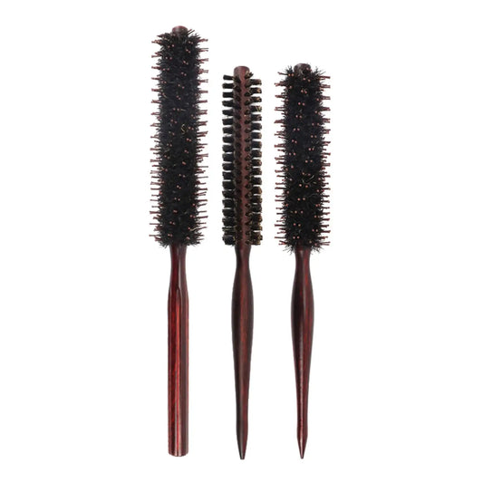 Hair Brush Hair Comb Small Roller Round Brush Wooden Handle Rolling Brush for Hairdressing Volumizing Detangling Men Women Hotel.