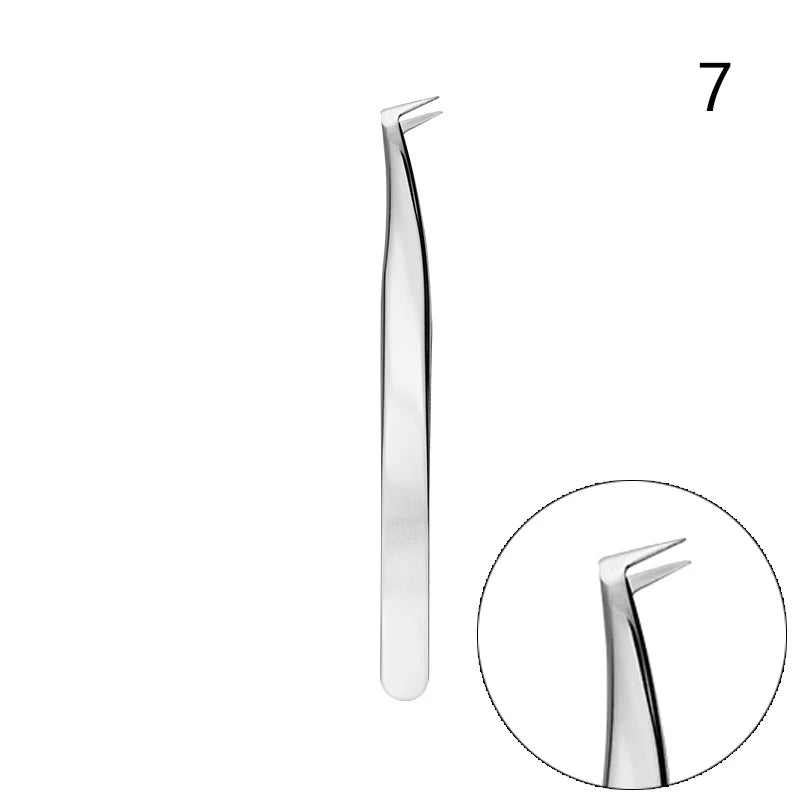 Lash Extension Tweezers — Stainless Steel Curved & Straight