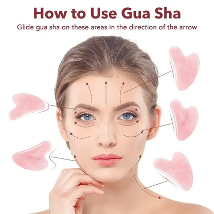 Natural Stone GuaSha Jade Facial Beauty Scraping Massage Tools Firm Skin Care Face Gua Sha SPA Physical Therapy Gue Che Roller.