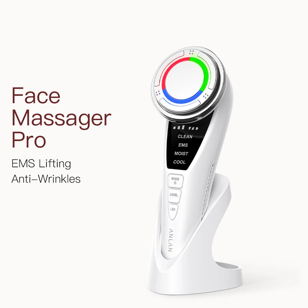 ANLAN EMS Facial Massager Pro LED Light Therapy Beauty Device