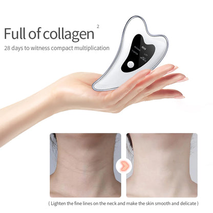 Electric Guasha Scraper Board Microcurrent Face Massager Wrinkle Face Lift Device Gua Sha Plate Facial Lifting Firming Skin Care.