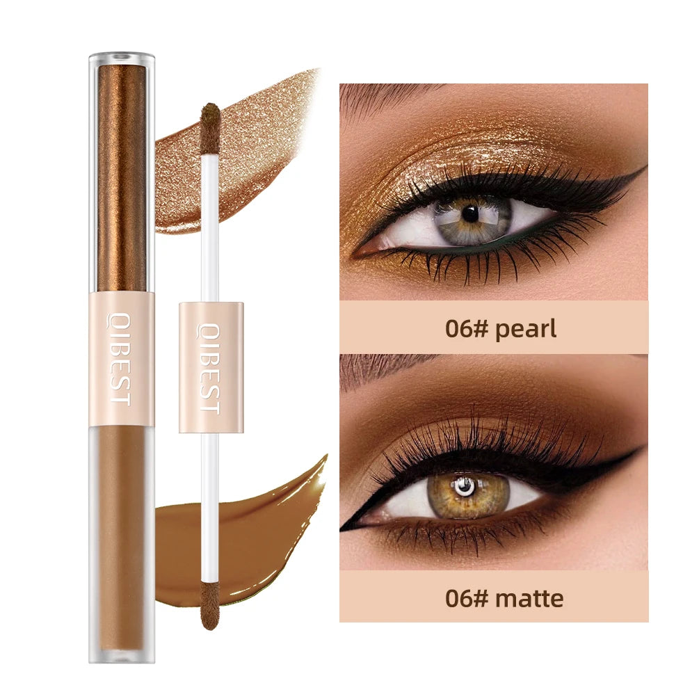 QIBEST Double-Ended Glitter & Matte Eyeshadow Stick (Waterproof)