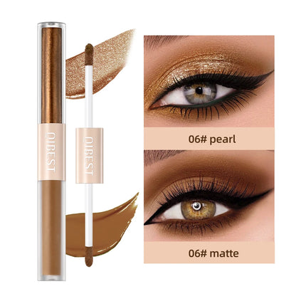 QIBEST Double-Ended Glitter & Matte Eyeshadow Stick (Waterproof)