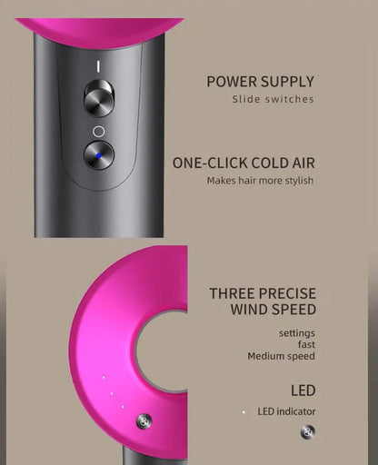 Household 220V Leafless Hair Dryer High-speed Negative Ion Hair Care High Power 110,000RPM Quick-drying Electric Hair Dryer.