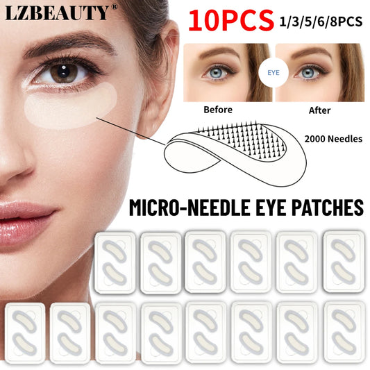 1-10PCS Hyaluronic Acid Microneedle Eye Patches Mask for Anti Wrinkle Aging Dark Circle Moisturizing Under Eye Gel Pad Skin Care.