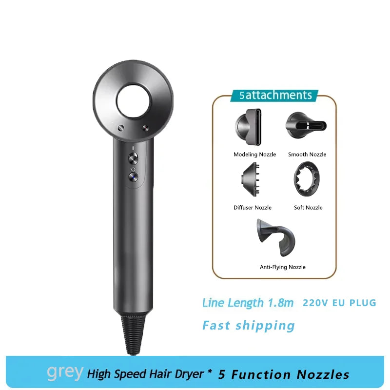 Household 220V Leafless Hair Dryer High-speed Negative Ion Hair Care High Power 110,000RPM Quick-drying Electric Hair Dryer