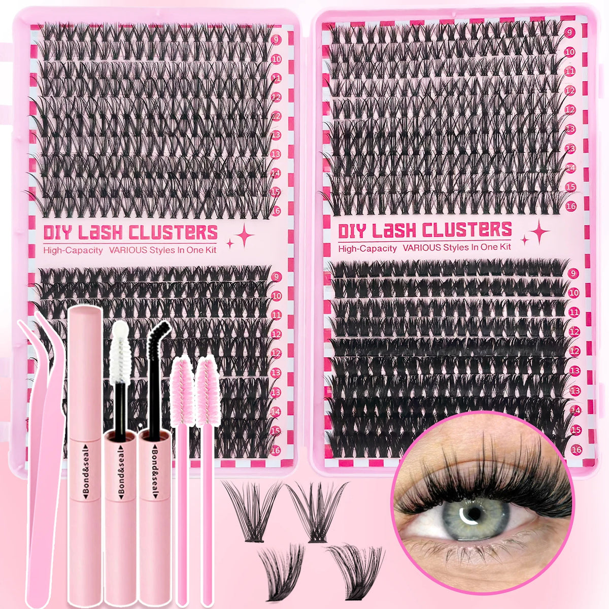 Cluster Lashes Kit 320/600/790pcs — Mix-and-Match DIY Lashes