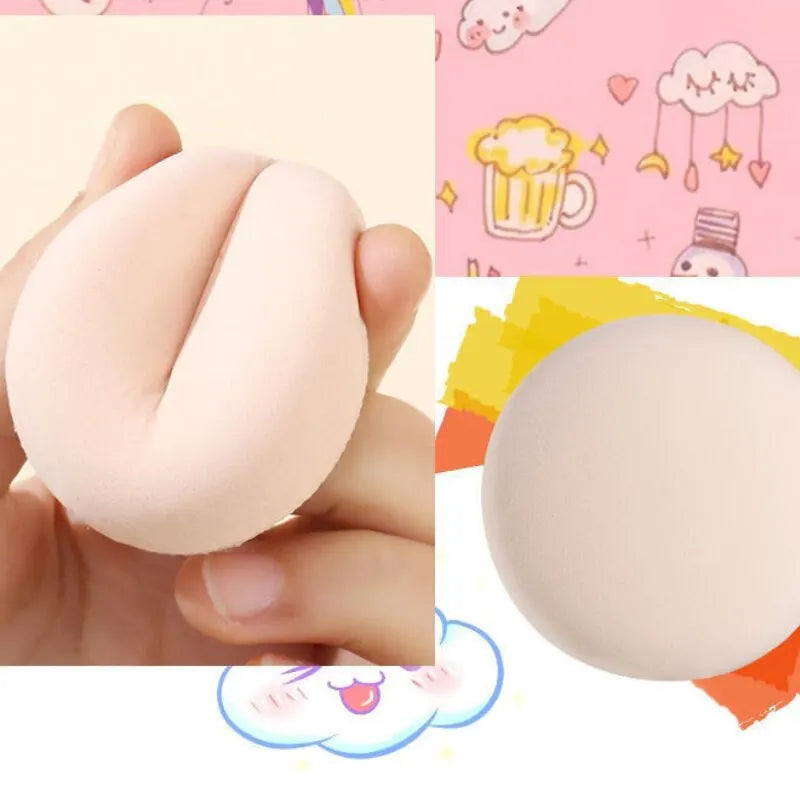 2pcs Pink Cotton Candy Air Cushion Powder Puff For Both Dry And Wet Use.