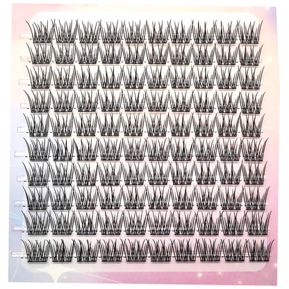 DIY Clusters Natural 10-16mm C/D Curl Individual Soft Tips Light Split Double Tips Segmented Eyelash Extension Dovetail Lashes.