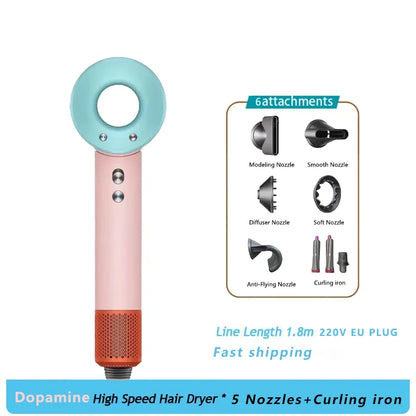 Household 220V Leafless Hair Dryer High-speed Negative Ion Hair Care High Power 110,000RPM Quick-drying Electric Hair Dryer