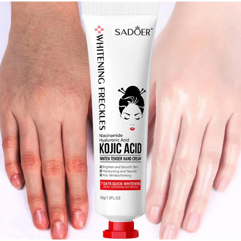 Kojic Acid Whiten Hand Cream,Moisturizing Nourishing Niacinamide Hyaluronic Acid Tender Hand Lotion,Foot Skin Care Products.