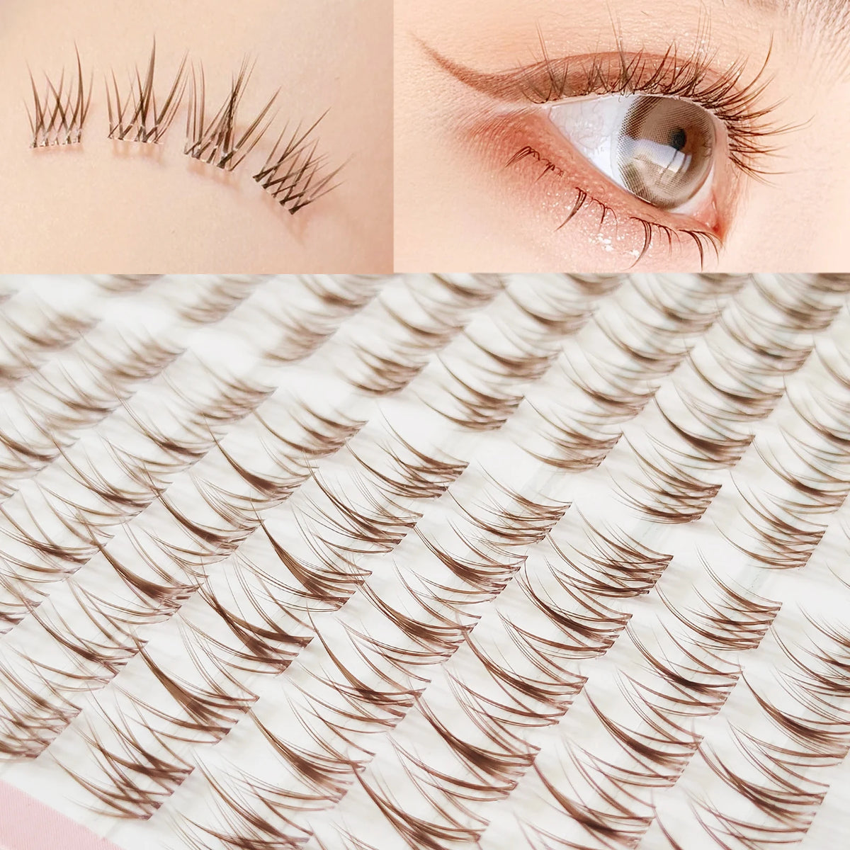 Brown Trilogy Eyelash Caramel DIY Fans Lashes Colored Cluster Eyelashes
