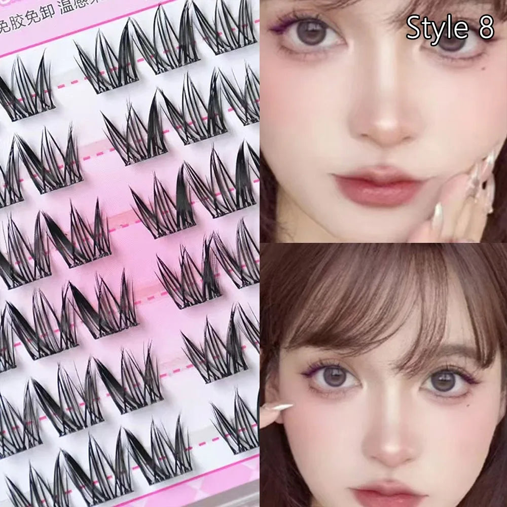 Press-On Self-Adhesive Cluster Lashes — Glue-Free, Reusable