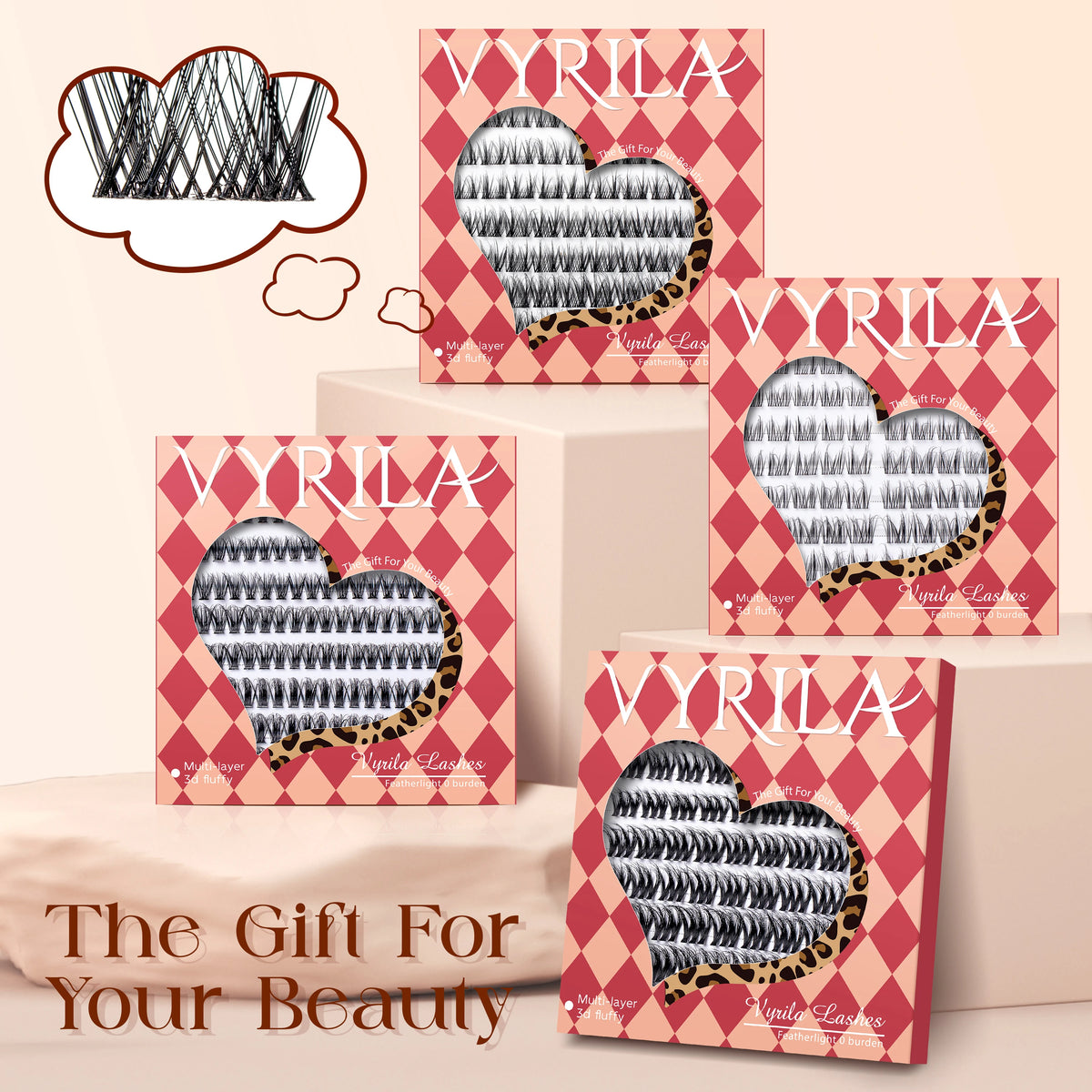 Lash Clusters 0.05mm PBT Fiber Eyelash Clusters 0.1mm Superfine Invisiband D Curl Diy Lash Extension 8-16mm Individual Lashes.