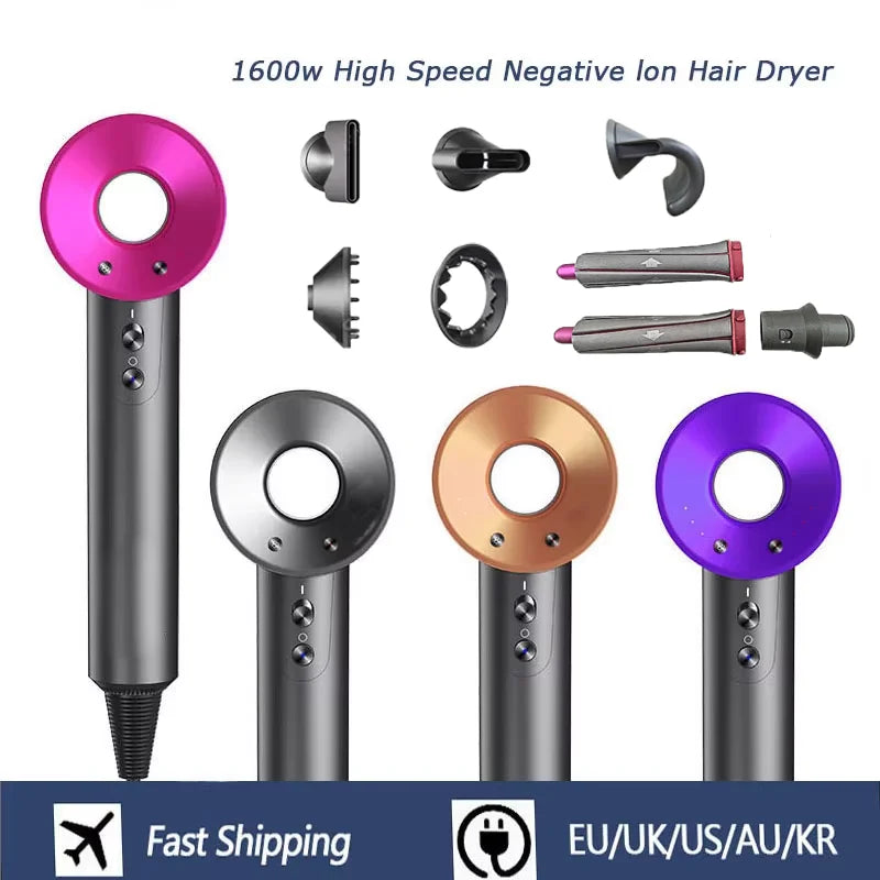Household 220V Leafless Hair Dryer High-speed Negative Ion Hair Care High Power 110,000RPM Quick-drying Electric Hair Dryer.