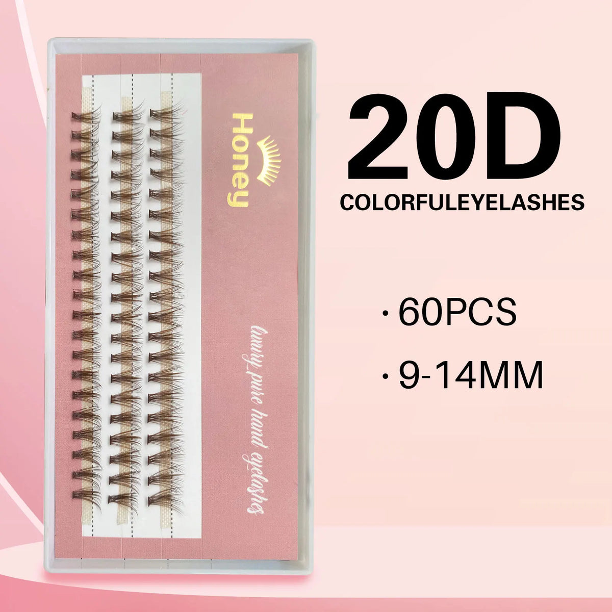 DIY Brown 20D Cluster False Lashes — Individual Volume