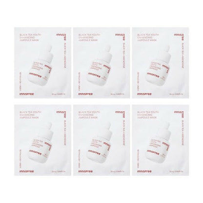 innisfree Black Tea Youth Enhancing Ampoule Mask 28ml X 6ea.