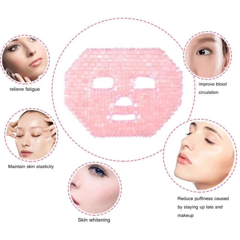 Jade Eye Curtains Eye Spa Pink Crystal Mask Facial Skin Care Hand Woven Beauty Rose Quartz Eye Mask Cold Therapy Wrinkle Removal - Radiance Revolution - Generic - 