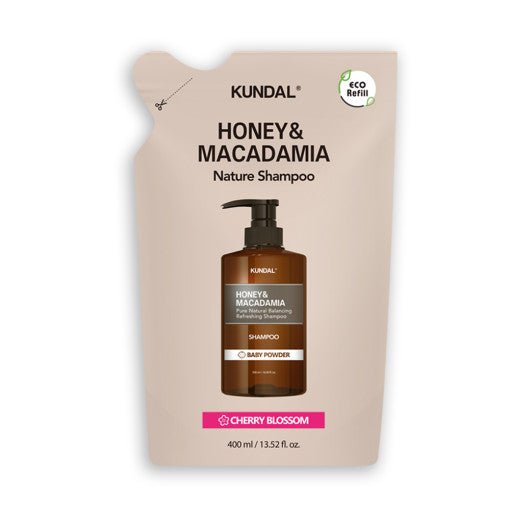 KUNDAL HONEY & MACADAMIA Nature Shampoo (Refill) 400ml #CHERRY BLOSSOM - Radiance Revolution - KUNDAL - Shampoo