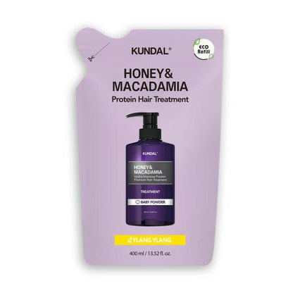 KUNDAL HONEY & MACADAΜΙΑ Protein Hair Treatment (Refill) 400ml #YLANG YLANG.
