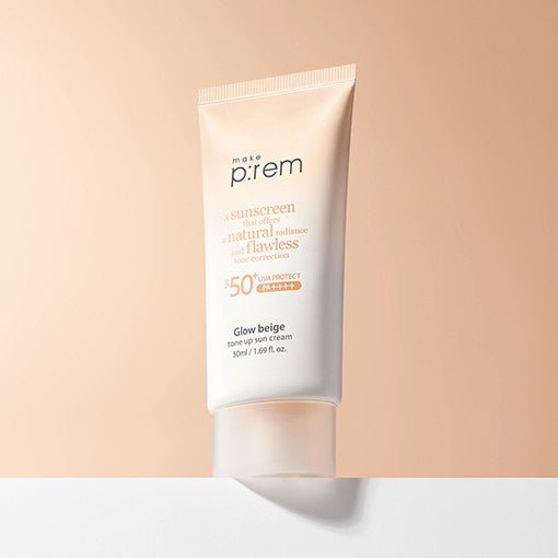 make p:rem Glow Beige Tone Up Sun Cream 50ml - Radiance Revolution - make p:rem - Sun Cream