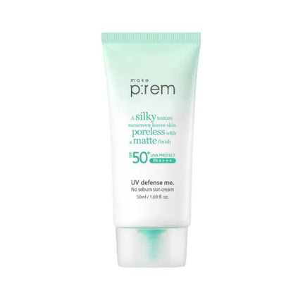 make p:rem UV Defense Me. No Sebum Sun Cream SPF50+ PA++++ 50ml.