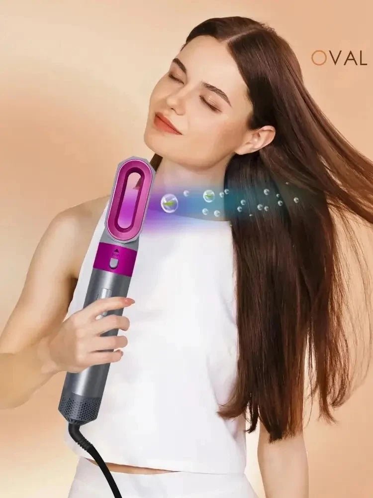 Multi Hair Styler 5 In 1 Hair Dryer Curling Iron Hair Straightener With Hair Brush - Radiance Revolution - Generic - hair styling