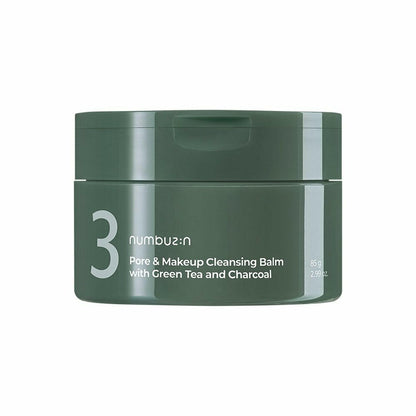 numbuzin No.3 Pore & Makeup Cleansing Balm with Green Tea and Charcoal 85g.