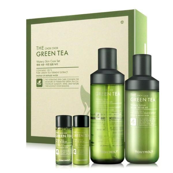 TONYMOLY The Chok Chok Green Tea Watery Skin care Set.