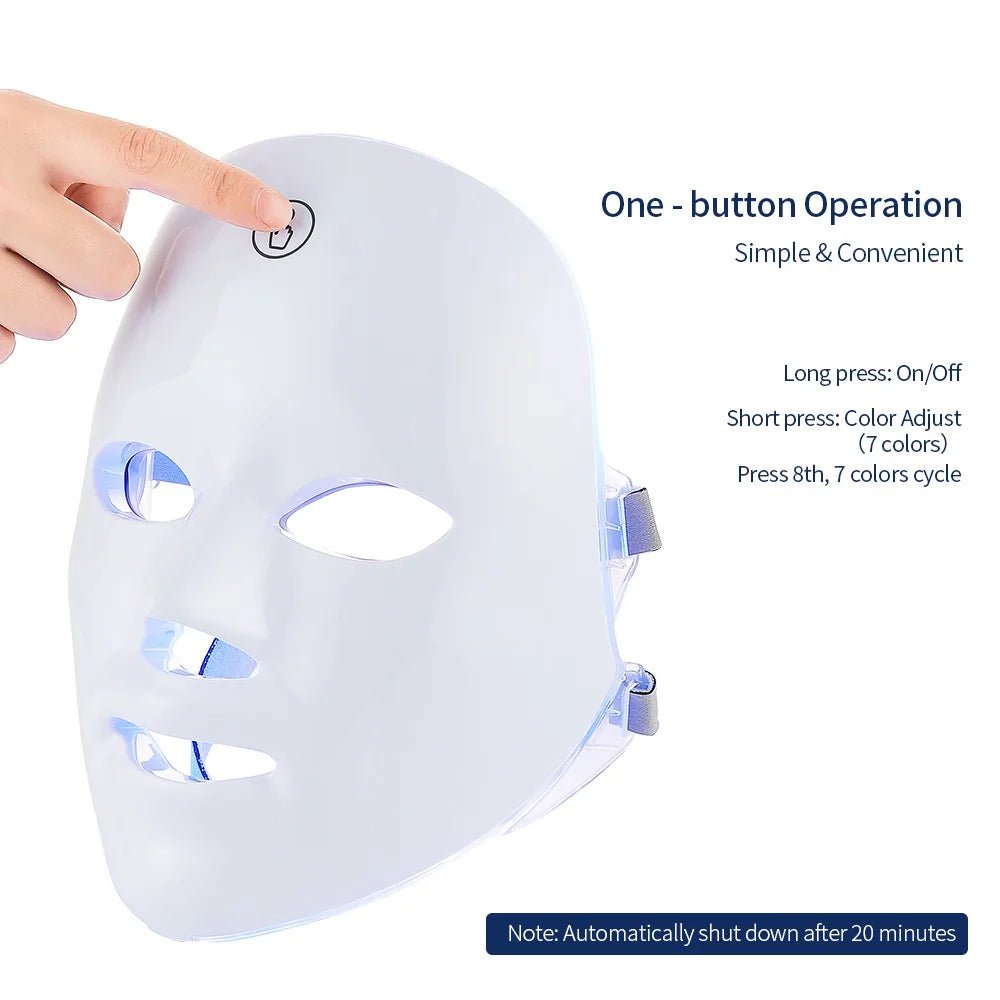 Rechargeable Facial LED Mask 7 Colours - Radiance Revolution - Generic - 