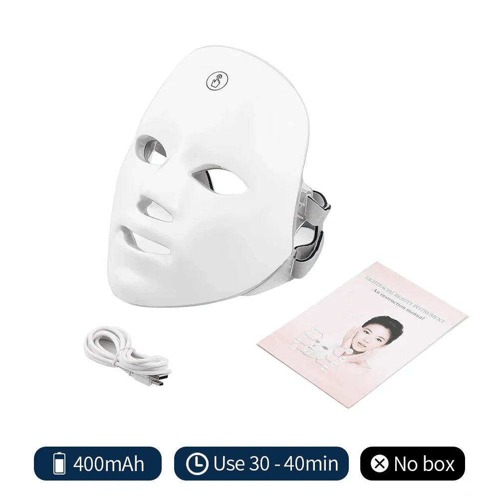 Rechargeable Facial LED Mask 7 Colours - Radiance Revolution - Generic - 