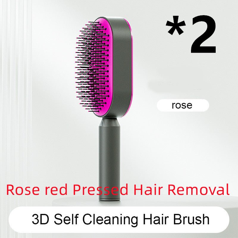 Self Cleaning Hair Brush For Women One - key Cleaning Hair Loss Airbag Massage Scalp Comb Anti - Static Hairbrush - Radiance Revolution - Generic - 0